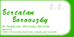 bertalan borovszky business card